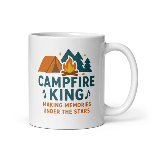 Camping Dad Mug – Campfire King Design – Father&#39;s Day Gift for Outdoor Dads – Cozy Coffee Cup – Nature and Adventure Lover Mug – Duvencioglu