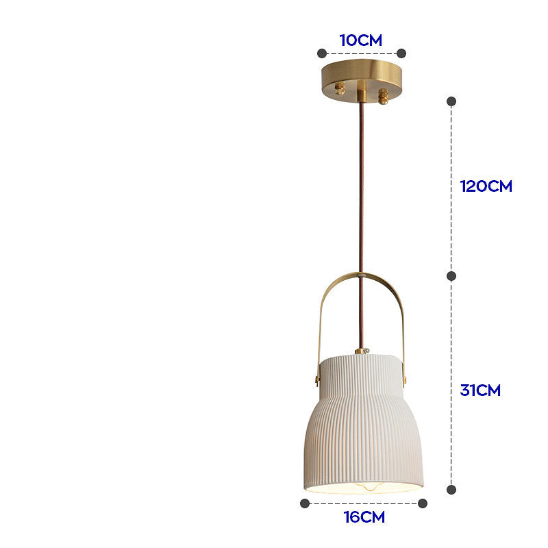 Nordic–Japanese Porcelain LED Chandelier – Brass & Ceramic Pendant – Duvencioglu