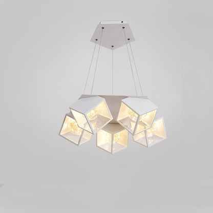 Nordic Star LED Chandelier – 5/7-Arm Iron Pendant Light (Black & White) – Duvencioglu