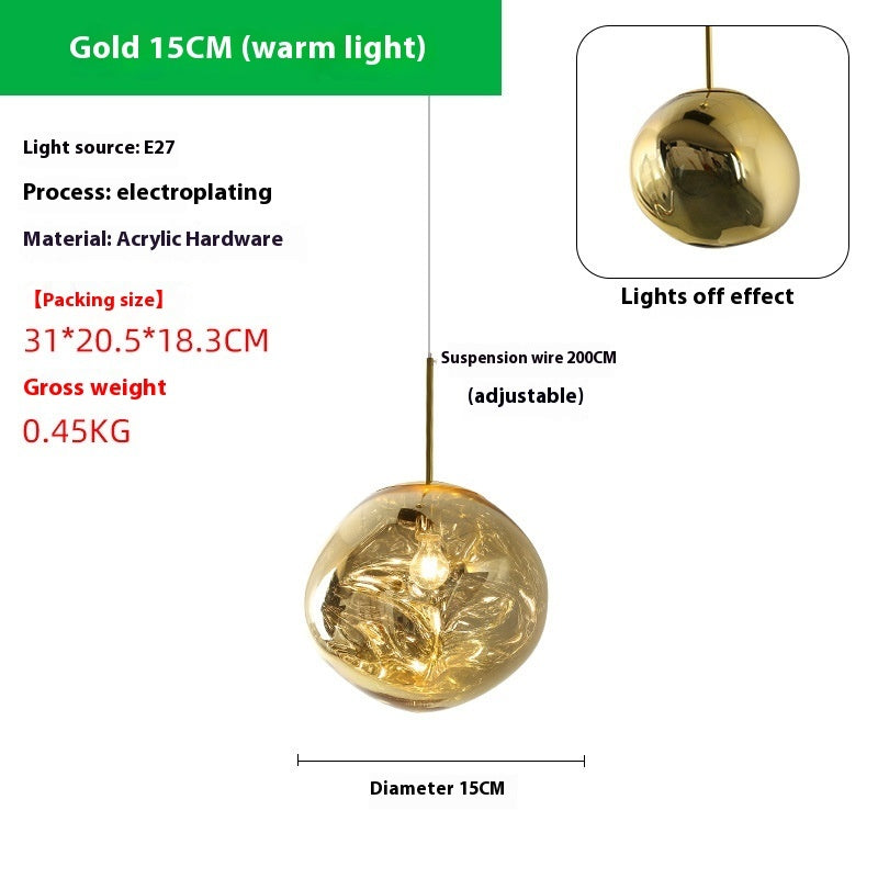 Postmodern Nordic Lava Glass Chandelier – Ø28/38 cm Pendant – Duvencioglu