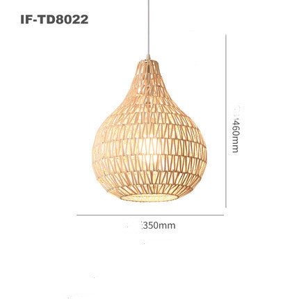 Handwoven Japanese Zen Rattan LED Chandelier – Multi-Size Straw Pendant – Duvencioglu