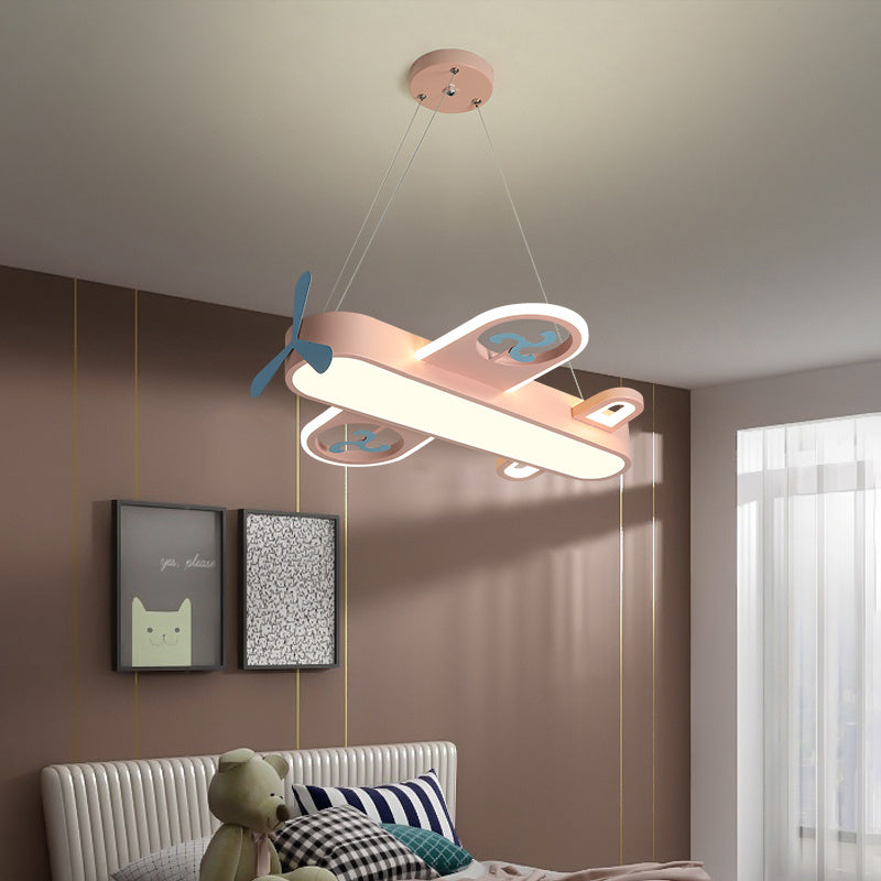 Cartoon Airplane LED Chandelier – 55/68 cm Kids’ Pendant Light – Duvencioglu