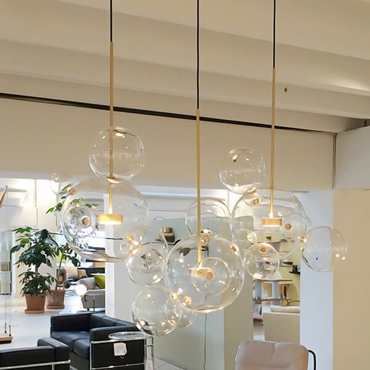 Soap Bubble Mickey LED Glass Chandelier – Nordic Pendant (3C Certified) – Duvencioglu