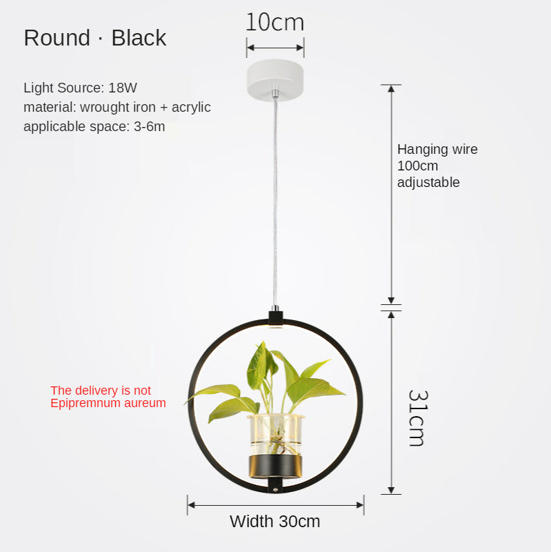 B107 Nordic Iron LED Chandelier – 3-Color Dimming Restaurant Pendant – Duvencioglu
