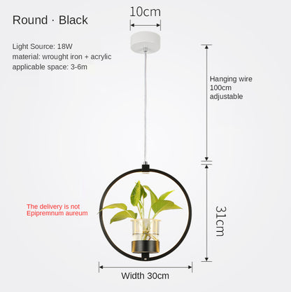 B107 Nordic Iron LED Chandelier – 3-Color Dimming Restaurant Pendant – Duvencioglu