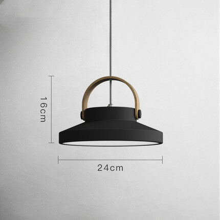 Nordic Macaron Wood Ring Chandelier – Single-Head Zinc Alloy Pendant – Duvencioglu