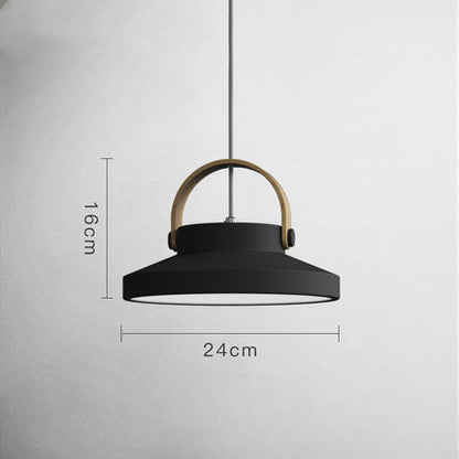 Nordic Macaron Wood Ring Chandelier – Single-Head Zinc Alloy Pendant – Duvencioglu