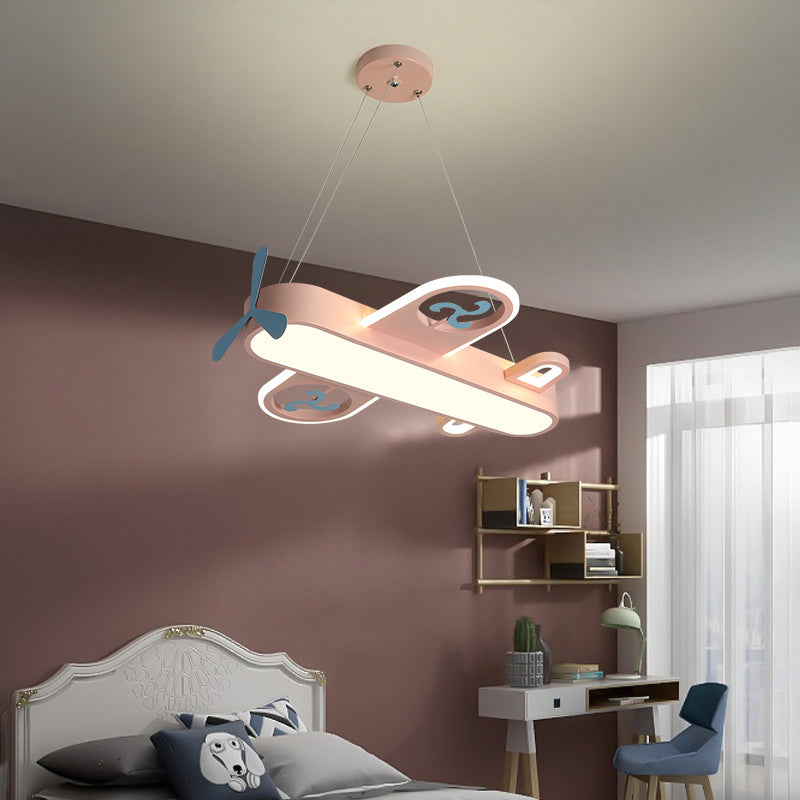 Cartoon Airplane LED Chandelier – 55/68 cm Kids’ Pendant Light – Duvencioglu