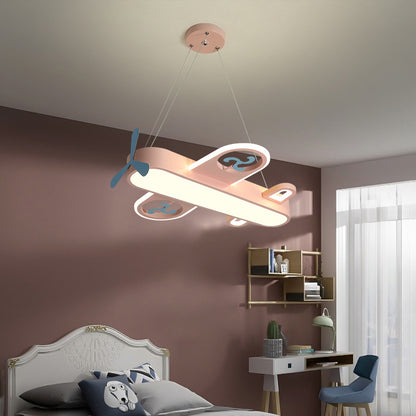 Cartoon Airplane LED Chandelier – 55/68 cm Kids’ Pendant Light – Duvencioglu
