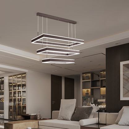 Minimalist Remote-Control LED Ring Chandelier – Single & Dual-Ring Pendant – Duvencioglu