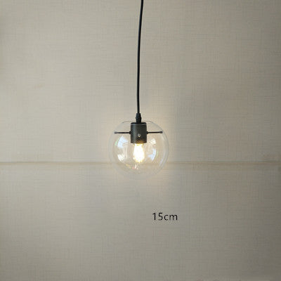 Nordic Postmodern Transparent Glass Chandelier – Ø15/20/25 cm Pendant (E26/E27) – Duvencioglu