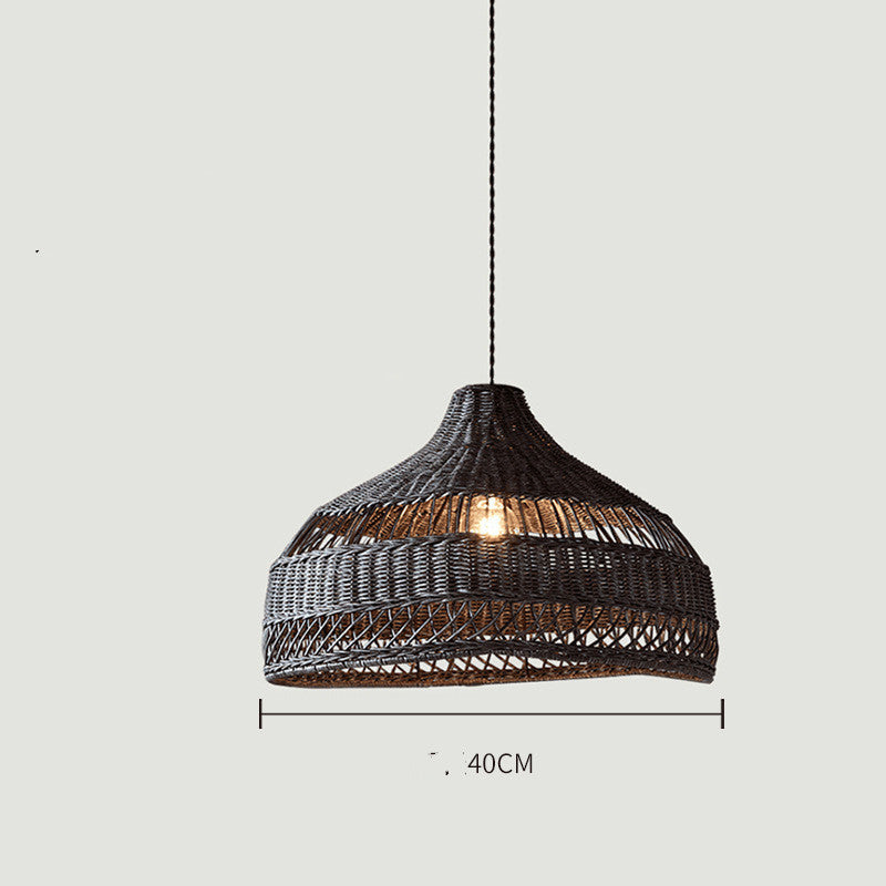 Southeast Asian Rattan Art Chandelier – LED Pendant for Restaurants & Tea Houses – Duvencioglu
