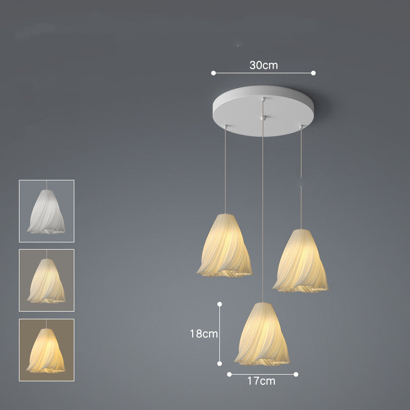 Nordic Iron LED Fish-Line Chandelier – Tri-Color Dimmable Pendant – Duvencioglu
