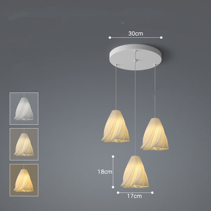 Nordic Iron LED Fish-Line Chandelier – Tri-Color Dimmable Pendant – Duvencioglu