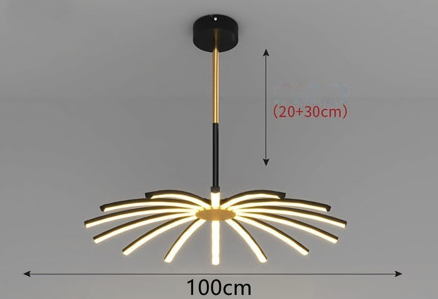 Iron-Art LED Chandelier – Remote & Voice-Control Pendant (10–15 Heads) – Duvencioglu