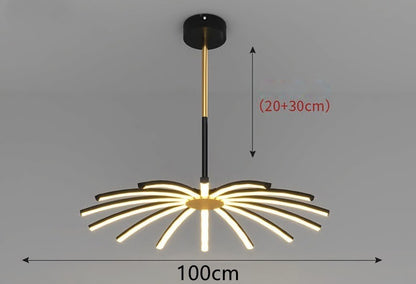 Iron-Art LED Chandelier – Remote & Voice-Control Pendant (10–15 Heads) – Duvencioglu