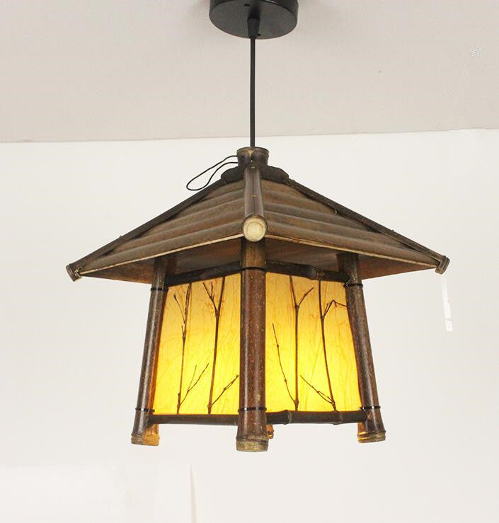 Southeast Asian Bamboo LED Chandelier – Retro Chinese Tea-Room Pendant – Duvencioglu