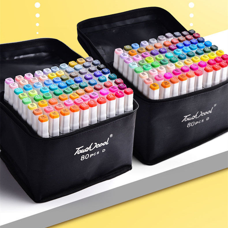 24-Color Double-Headed Marker Pen Set - Watercolor & Fine Tip – Duvencioglu