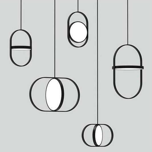 Wrought-Iron LED Trumpet Chandelier – Small Black Pendant – Duvencioglu