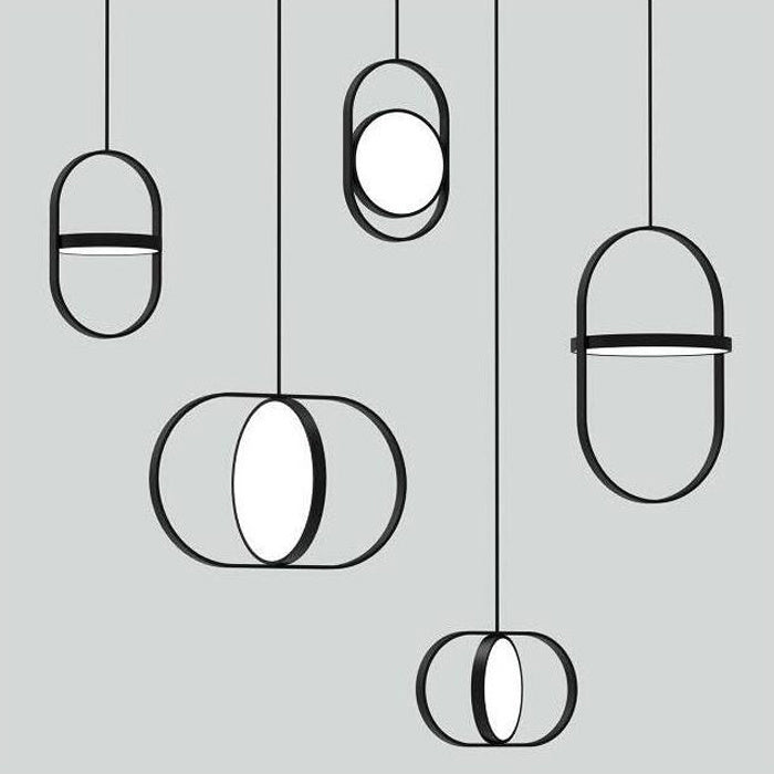 Wrought-Iron LED Trumpet Chandelier – Small Black Pendant – Duvencioglu