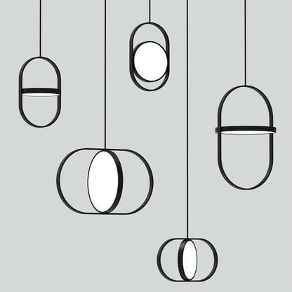 Wrought-Iron LED Trumpet Chandelier – Small Black Pendant – Duvencioglu