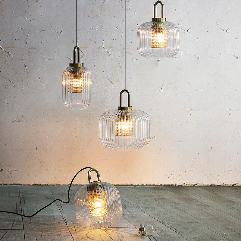 Nordic Glass Bedside Chandelier – 12/18/24 cm Fish-Line Pendant – Duvencioglu