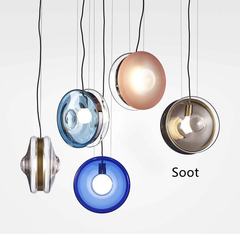 Scandinavian Macaron Glass Bedside Chandelier – 250 mm Pendant – Duvencioglu