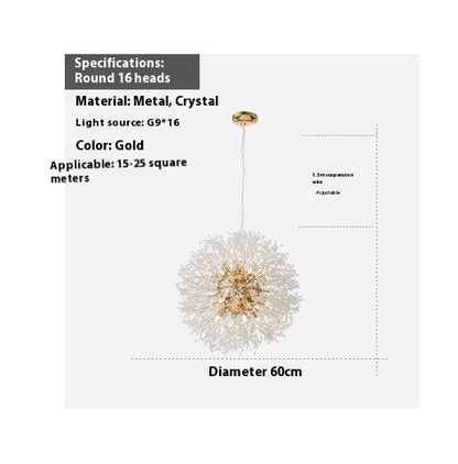 Dandelion Crystal Chandelier - Light Luxury Ceiling Lamp – Duvencioglu