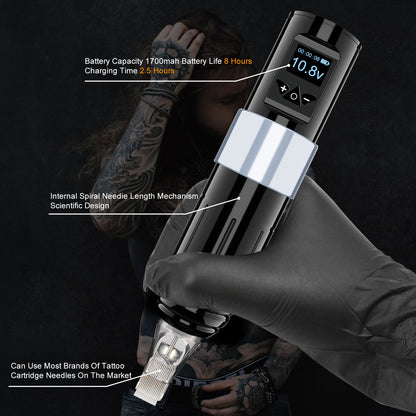 W2 Wireless Tattoo Pen with OLED Display & 1700mAh Battery – Duvencioglu