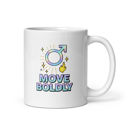 Mars Move Boldly Mug – Holographic Planet Energy Y2K Celestial Cup – Duvencioglu