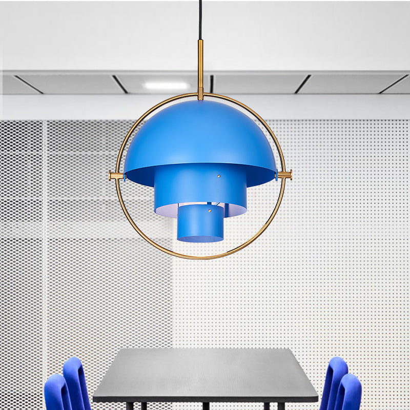 Half-Circle Zinc-Alloy LED Chandelier – Gold, Black, White & Blue – Duvencioglu