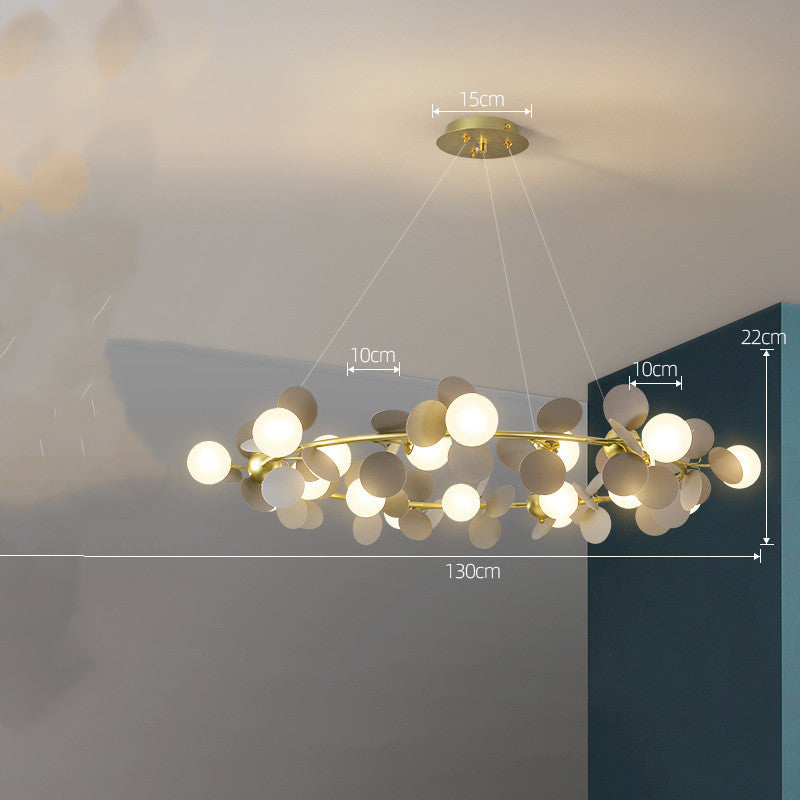 Nordic Minimalist Metal & Glass Chandelier – E27 Pendant Light (White/Grey/Color) – Duvencioglu
