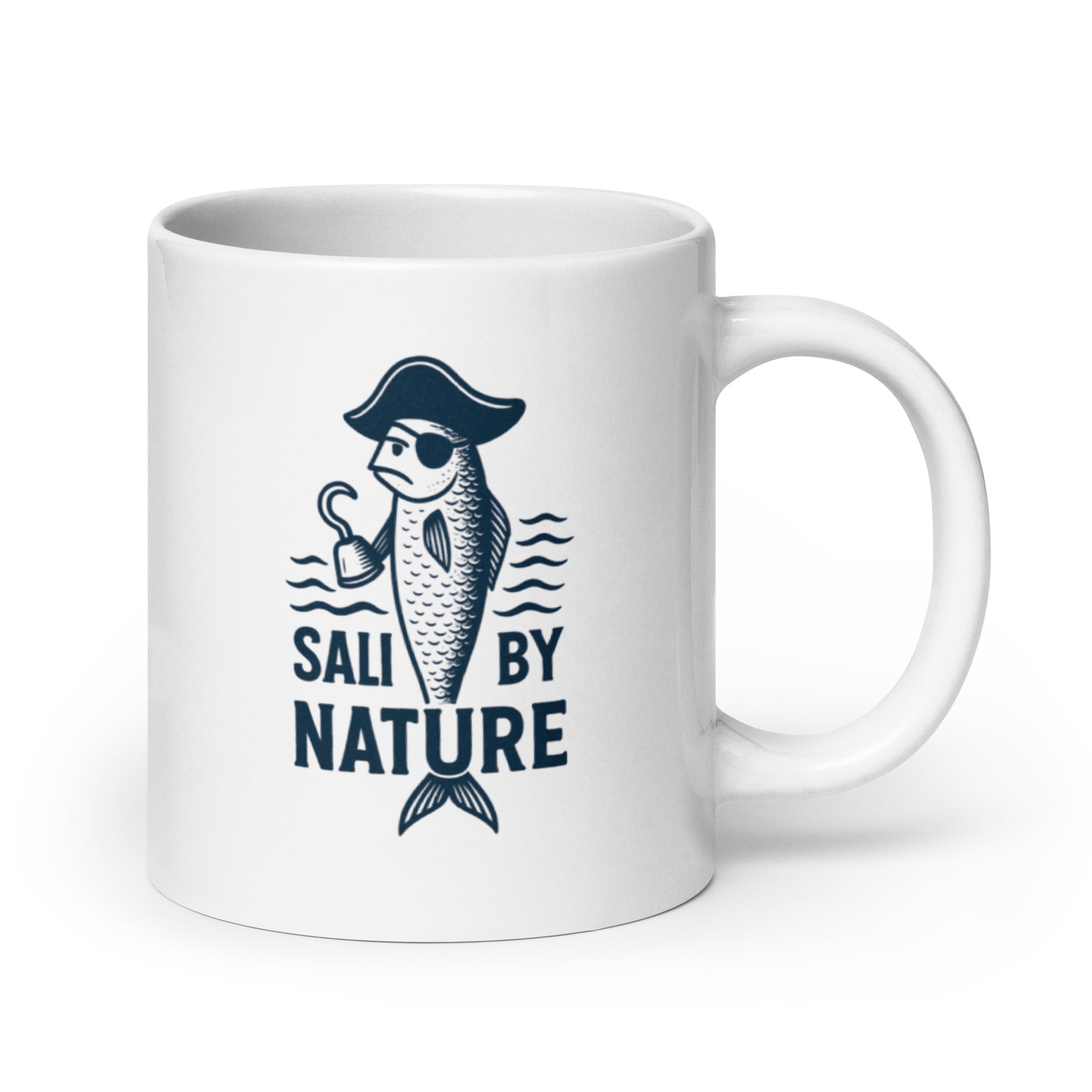 Salty by Nature Mug – Pirate Sardine Coffee Cup, Funny Nautical Sea Gift-Duvencioglu