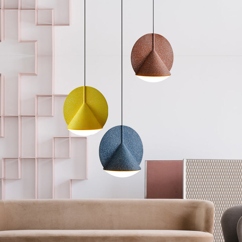 Nordic Terrazzo Resin Chandelier – 30 cm LED Pendant (Adjustable Height) – Duvencioglu