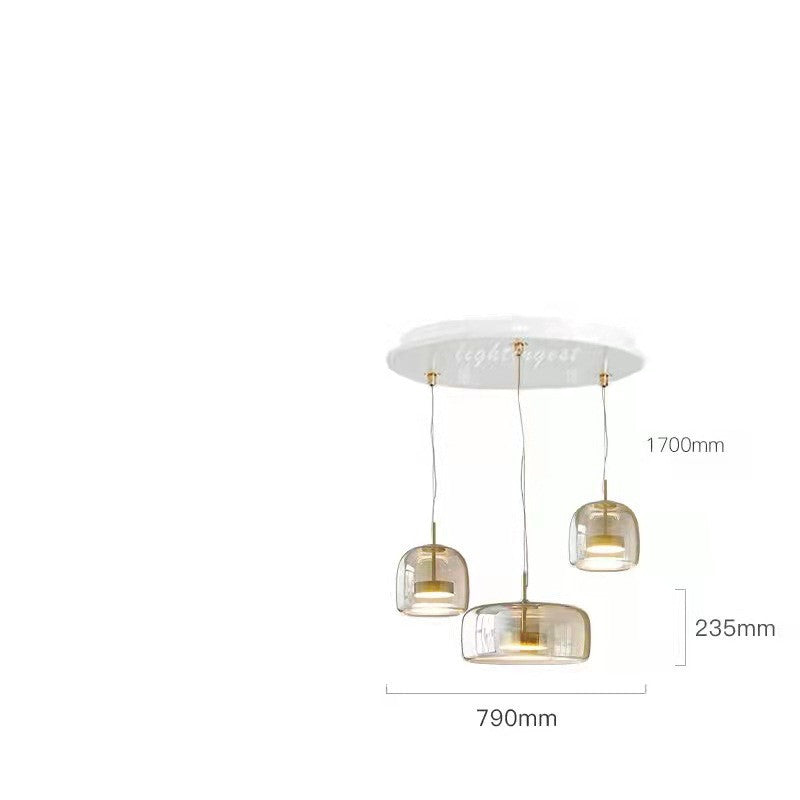Minimalist Glass Disc Chandelier – Single- & Multi-Head Pendant – Duvencioglu