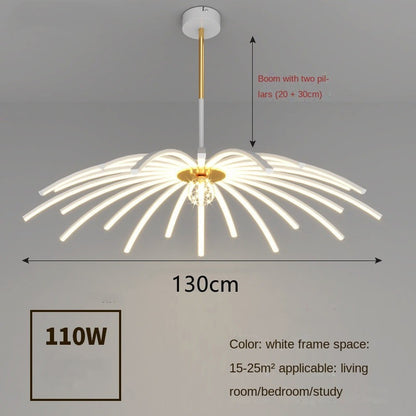 Iron-Art LED Chandelier – Remote & Voice-Control Pendant (10–15 Heads) – Duvencioglu