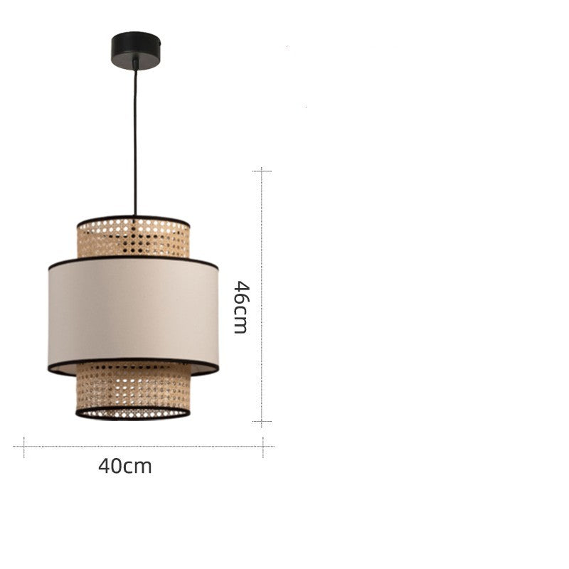 Japanese-Style Handwoven Rattan LED Chandelier – 3000 K Pendant – Duvencioglu