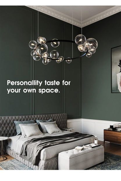 Nordic Bubble Chandelier – Modern Light Luxury LED Pendant (Ø 85 cm & 120 cm) – Duvencioglu