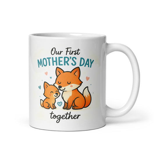 Our First Mother’s Day Mug – Cute Fox Mom and Baby – First Mother’s Day Together Gift – New Mom Coffee Cup – Woodland Animal Mug – Duvencioglu
