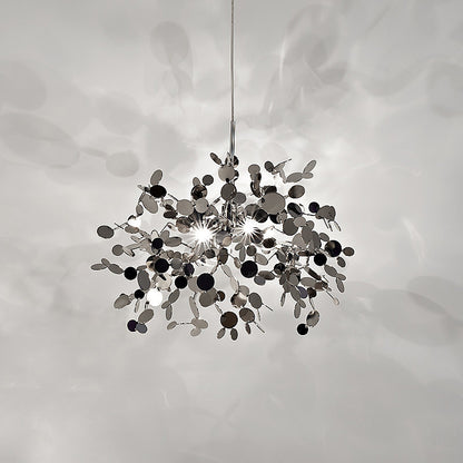 Leaf-Branch Stainless-Steel LED Chandelier – 500 mm Nordic Pendant – Duvencioglu