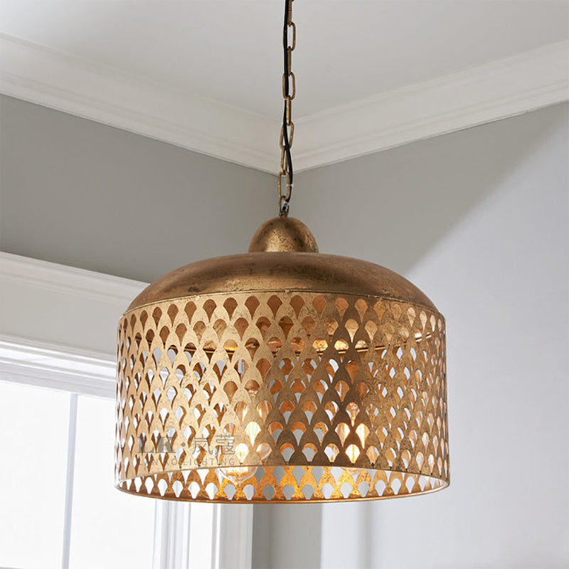Rustic Industrial Copper Chandelier – Retro E14 Pendant Light – Duvencioglu