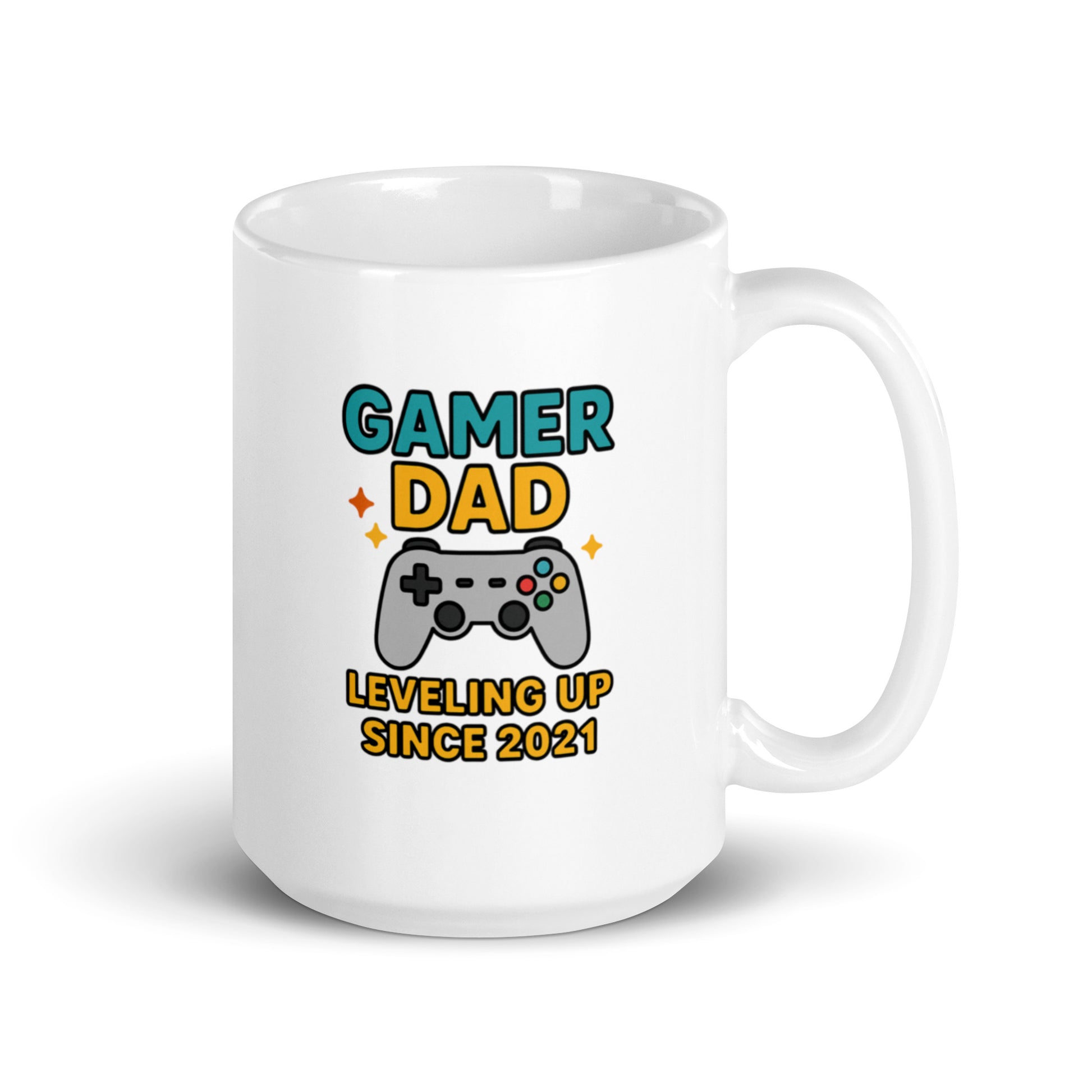 Gamer Dad Mug – Leveling Up Since Design – Fun Father&#39;s Day Gift – Video Game Coffee Cup – Cool Dad Gift Idea – Duvencioglu