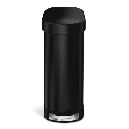Matte Black 12-Gallon Narrow Kitchen Trash Can - Silent Step-On Lid – Duvencioglu
