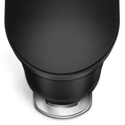 Matte Black 12-Gallon Narrow Kitchen Trash Can - Silent Step-On Lid – Duvencioglu