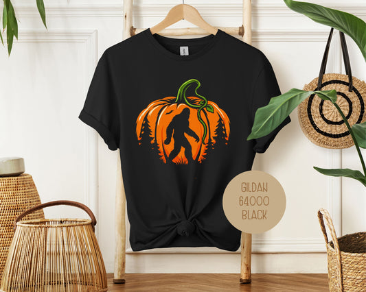 "Bigfoot Pumpkin" Halloween Graphic T-Shirt - Gildan 64000 Soft Cotton Tee – Duvencioglu