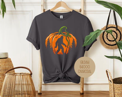 "Bigfoot Pumpkin" Halloween Graphic T-Shirt - Gildan 64000 Soft Cotton Tee – Duvencioglu
