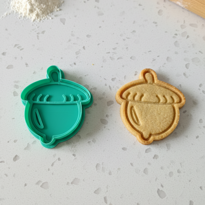 Acorn-Shaped Cookie Cutter - 3D Printed Autumn Baking Tool – Duvencioglu
