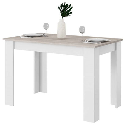 47-Inch Dining Table / Computer Desk - White Legs & Light Grey Wood Finish – Duvencioglu