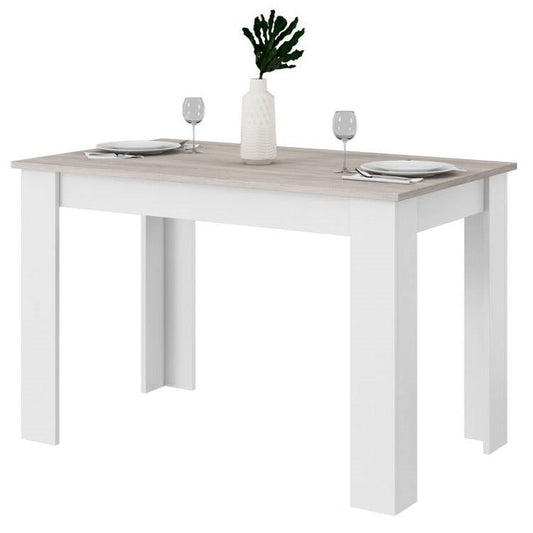 47-Inch Dining Table / Computer Desk - White Legs & Light Grey Wood Finish – Duvencioglu