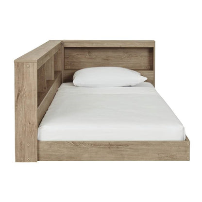 Full Size Corner Storage Platform Bed - Bookcase Headboard & USB Ports